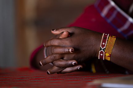 A village chief at a community dialogue on FGM/C, organised by the Coalition on Violence Against Women – COVAW – in Kenya
