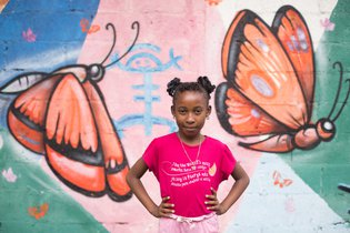 Portrait of Yohanna (10 years old), at the Mariposa Centre, Cabarete. Dominican Republic, February 2019. Yohanna has been participating in the Mariposa Centre programs since September 2016.